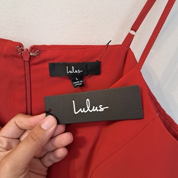 NWT Lulu's Reinette Rust Red Midi Dress Size Large - Picture 6 of 8